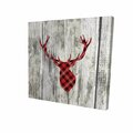 Fondo 12 x 12 in. Wood & Deer-Print on Canvas FO2792682